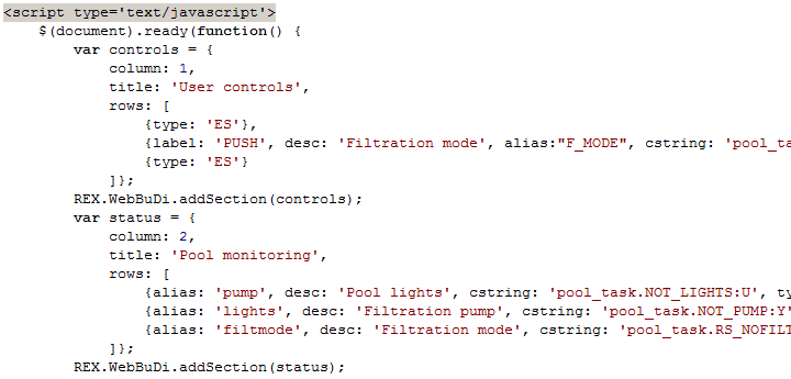 The code behind WebBuDi HMI of the REX Control System