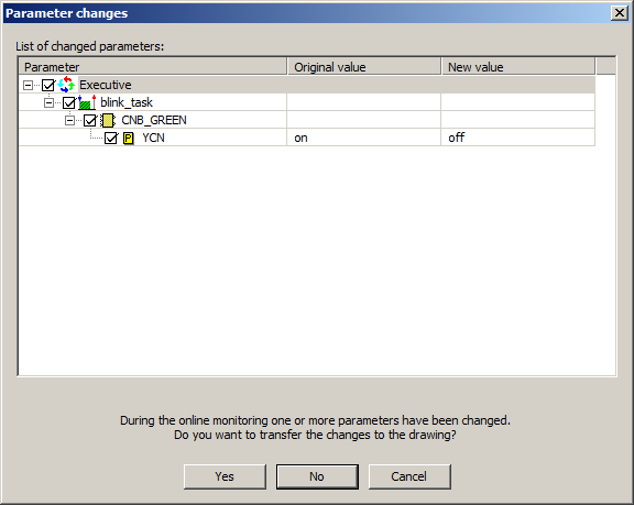 List of parameter changes in RexDraw