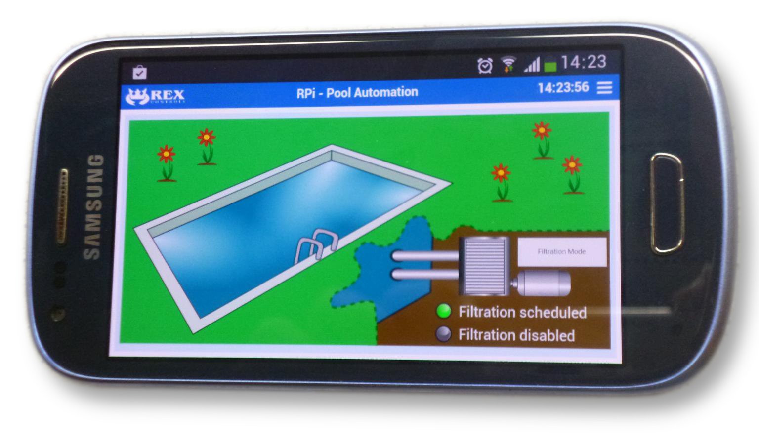 HMI pro automatizaci bazénu (RexHMI na chytrém telefonu)